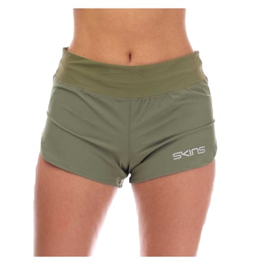 Skins Womens/Ladies Series-3 Elasticated Waist Running Shorts (Khaki)