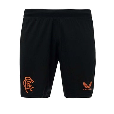 Castore Mens Rangers FC Athletic Shorts (Black/Orange Print)
