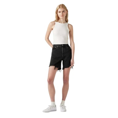 Levis Womens/Ladies 501 Denim Mid Thigh Jean Shorts (Black)