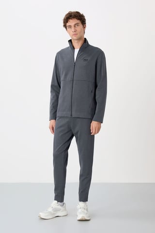 Men's Zip-collar Sweatshirt And Pants Set