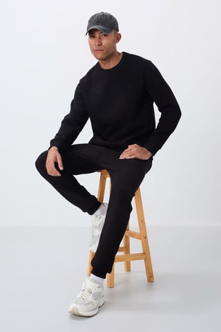 Men's Cotton-polyester Fleece Sweatshirt And Pants Set
