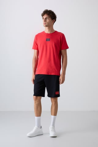 Printed Cotton Jersey T-Shirt And Shorts Set