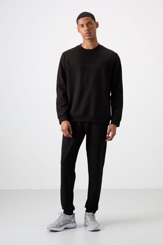 Printed Fleece Sweatshirt And Pants Set