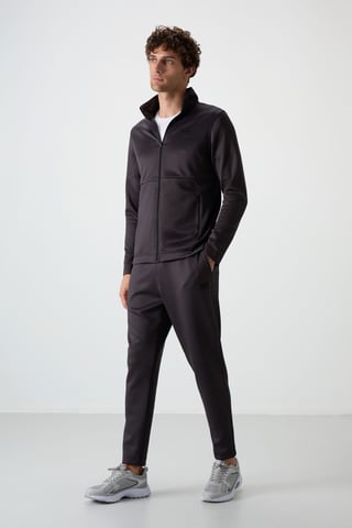 Men's Polyester Scuba Active Set With Zip Collar