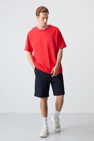 Men's Oversized Cotton-Blend T-Shirt And Shorts Set