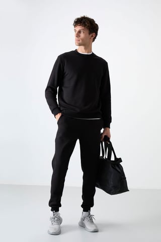 Men's Cotton-Polyester Fleece Sweatshirt And Pants Set