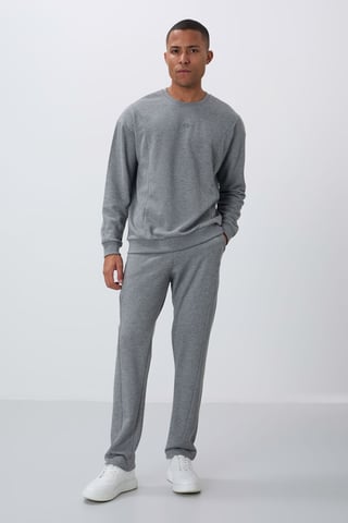 Men's Cotton-Polyester Fleece Sweatshirt And Pants Set