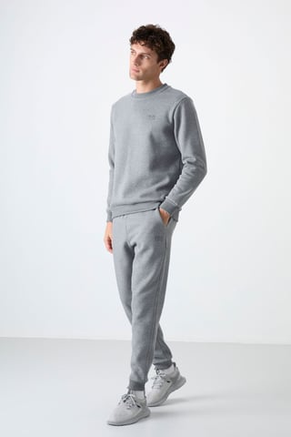 Men's Cotton-Polyester Fleece Sweatshirt And Pants Set
