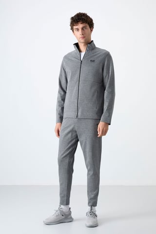 Men's Zip-collar Sweatshirt And Pants Set