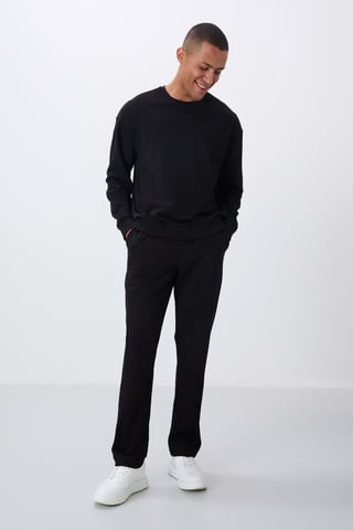 Men's Cotton-Polyester Fleece Sweatshirt And Pants Set