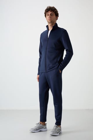 Men's Polyester Scuba Active Set With Zip Collar