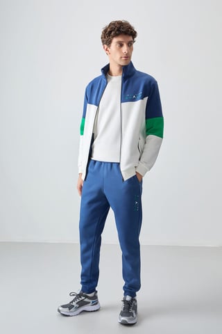 Men's Color-Blocked Zip Sweatshirt And Pants Set