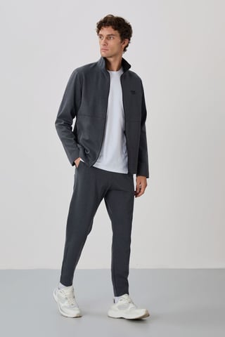 Men's Zip-collar Sweatshirt And Pants Set
