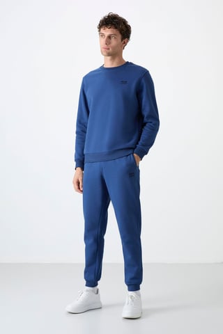 Men's Cotton-Polyester Fleece Sweatshirt And Pants Set