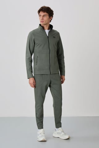 Men's Zip-collar Sweatshirt And Pants Set