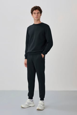 Men's Cotton-Polyester Fleece Sweatshirt And Pants Set