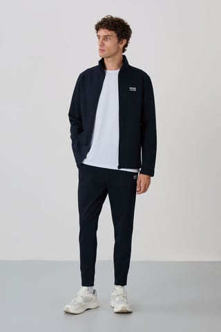 Men's Zip-collar Sweatshirt And Pants Set