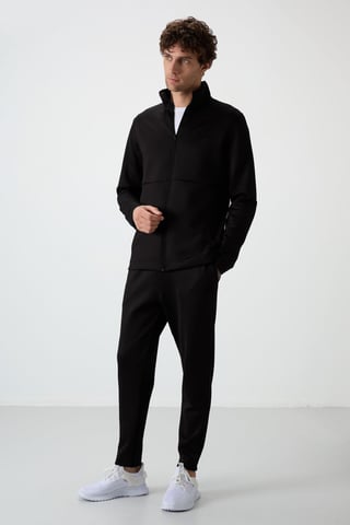 Men's Polyester Scuba Active Set With Zip Collar