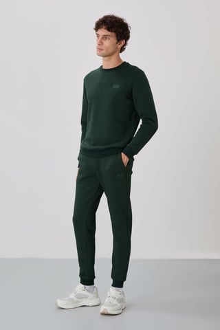 Men's Cotton-Polyester Fleece Sweatshirt And Pants Set