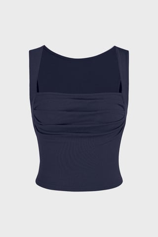 Ruched Square-Neck Blouse