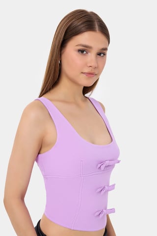 Mouwloze Bodycon Top met Strikdetail