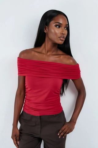 Off Shoulder Drape Blouse
