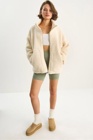 Oversized Plush Jacket with Pockets