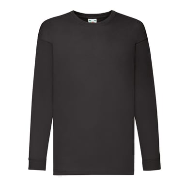Fruit of the Loom Childrens/Kids Valueweight Long-Sleeved T-Shirt (Black)