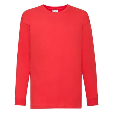 Fruit of the Loom Effen T-shirt met lange mouwen voor kinderen/kids (Rood)