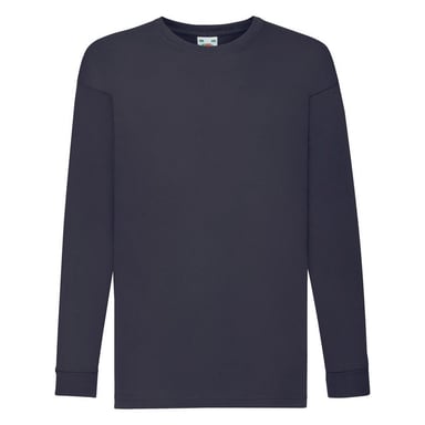 Fruit of the Loom Effen T-shirt met lange mouwen voor kinderen/kids (Deep Navy)