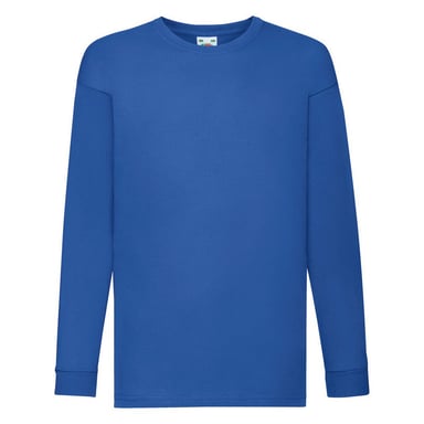 Fruit of the Loom Effen T-shirt met lange mouwen voor kinderen/kids (Koningsblauw)