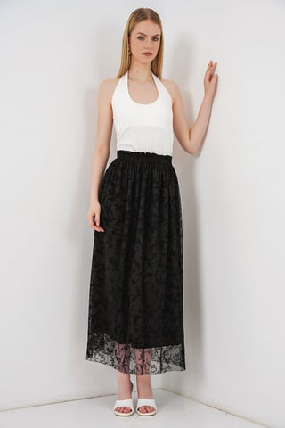 Floral High Waist Maxi A-Line Skirt
