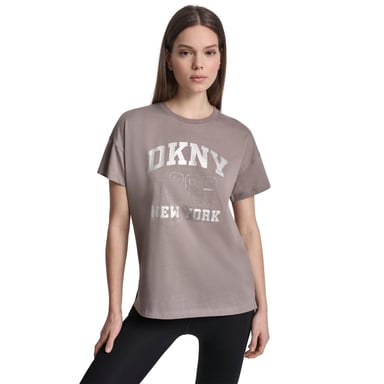 DKNY Womens/Ladies 1989 Shimmer Regular T-Shirt (Mushroom)