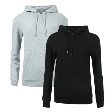 Brave Soul Womens/Ladies Drop Shoulder Regular Hoodie (Pack of 2) (Black/Grey)
