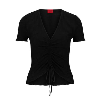 Hugo Womens/Ladies Slissy Slim Short-Sleeved Top (Black)