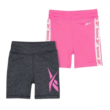 Reebok Girls Jersey Shorts (Pack of 2) (Sugar Coral)