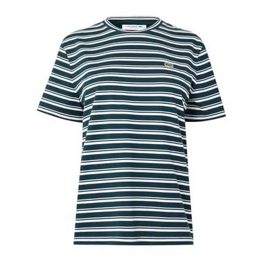 Lacoste Womens/Ladies Striped Boxy T-Shirt (Green)