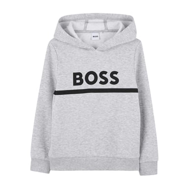 Boss Hoodie met contrasterende strepen voor kinderen (Grijs)