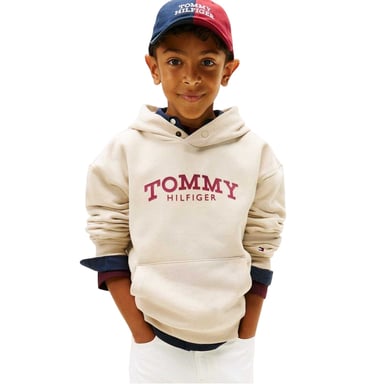 Tommy Hilfiger Childrens/Kids Logo Hooded Drawstring Hoodie (Sand)