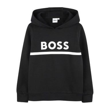 Boss Hoodie met contrasterende strepen voor kinderen (Zwart)