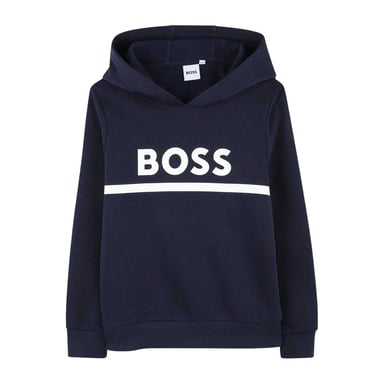 Boss Childrens/Kids Contrast Line Hoodie (Navy)