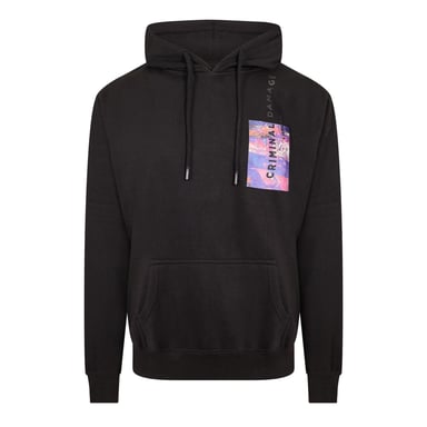 Criminal Damage Mens Future Graphic Print Hoodie (Black)