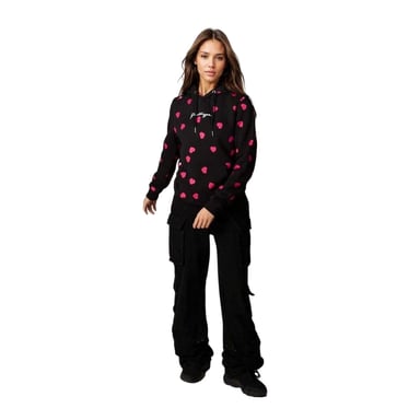 Hype Womens/Ladies Heart Hoodie (Black)
