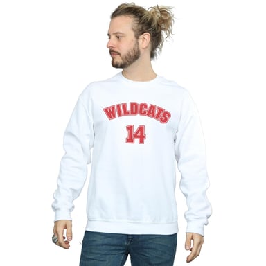 Disney Mens High School Musical The Musical Wildcats 14 Sweatshirt (White)