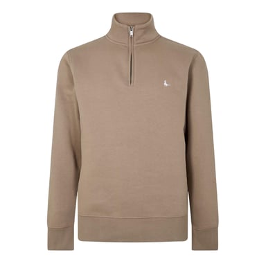 Jack Wills Mens Barchester Quarter Zip Sweatshirt (Fawn)