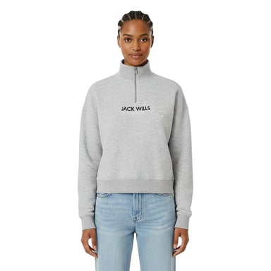 Jack Wills Womens/Ladies Honeylane Half Zip Sweatshirt (Grey Marl)