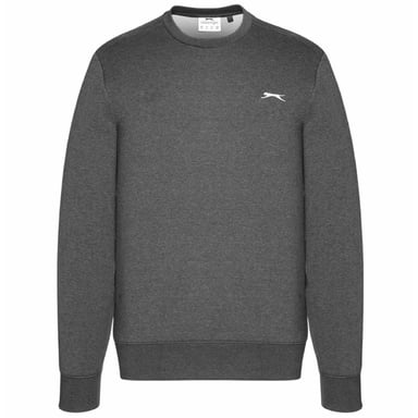 Slazenger Mens Fleece Crew Neck Sweatshirt (Charcoal Marl)