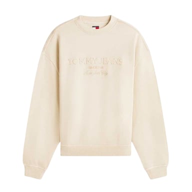 Tommy Jeans Mens Embroidered Logo Sweatshirt (Sand)