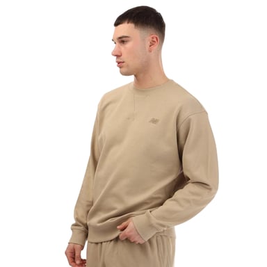 New Balance Mens French Terry Crew Neck Sweatshirt (Stone)