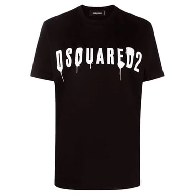 Dsquared2 Dripping Spray Logo Zwart T-shirt